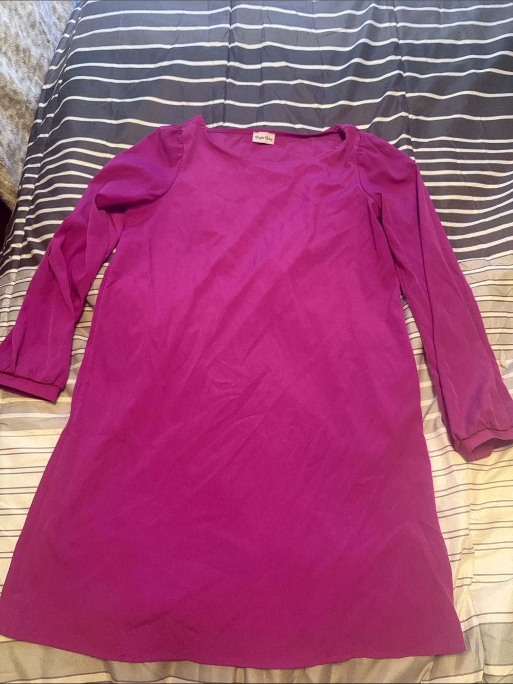 Women’s Long Sleeve Shift Tunic in Fuchsia